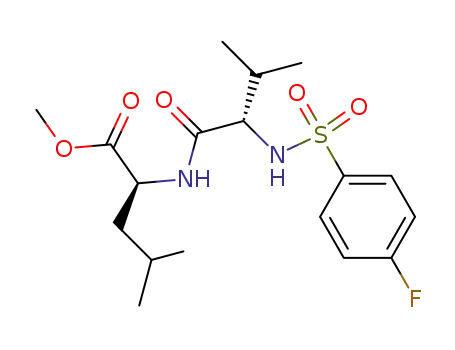 Molecular Structure of 797049-70-8 (methyl (2'S,2S)-2-[2-(4-fluorobenzenesulfonylamino)-3-methylbutanoylamino]-4-methylpentanoate)