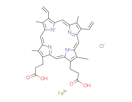 Molecular Structure of 15489-47-1 (HEMIN (FERRIPROTOPORPHYRIN IX CHLORIDE), MIN. 95)