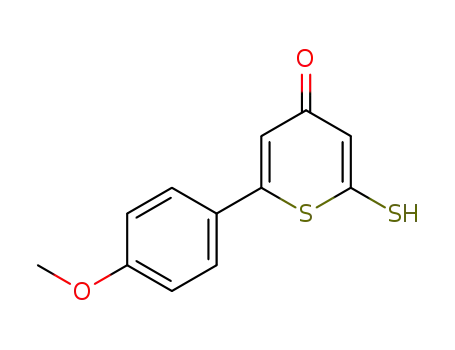 Molecular Structure of 500169-96-0 (4H-Thiopyran-4-one, 2-mercapto-6-(4-methoxyphenyl)-)