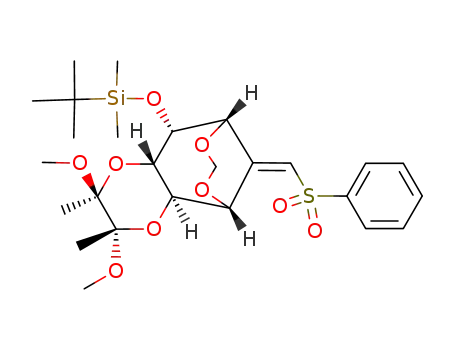 {(1R,2R,4S,5S,7S,8R,9S)-13-[1-Benzenesulfonyl-meth-(E)-ylidene]-4,5-dimethoxy-4,5-dimethyl-3,6,10,12-tetraoxa-tricyclo[7.3.1.0<sup>2,7</sup>]tridec-8-yloxy}-tert-butyl-dimethyl-silane