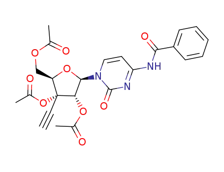 Molecular Structure of 848644-38-2 (1-[2,3,5-tri-O-acetyl-3-C-ethynyl-β-D-ribo-pentofuranosyl]-4-N-benzoylcytosine)