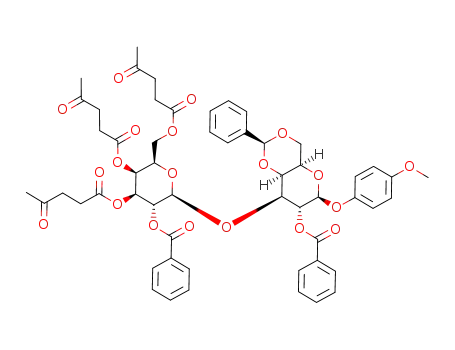 4-methoxyphenyl O-(2-O-benzoyl-3,4,6-tri-O-levulinoyl-β-D-galactopyranosyl)-(1->3)-2-O-benzoyl-4,6-O-benzylidene-β-D-galactopyranoside