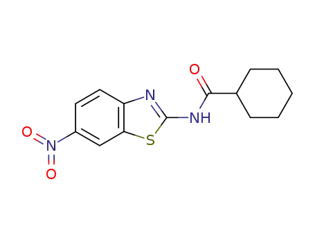 Molecular Structure of 312747-21-0 (N-(6-Nitrobenzo[d]thiazol-2-yl) cyclohexane carboxaMide)