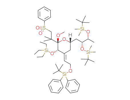 (2S,3S,6S)-2-(2-Benzenesulfonyl-1,1-dimethyl-ethyl)-6-[(2R,3R)-2,3-bis-(tert-butyl-dimethyl-silanyloxy)-butyl]-4-[2-(tert-butyl-diphenyl-silanyloxy)-eth-(E)-ylidene]-2-methoxy-3-triethylsilanyloxy-tetrahydro-pyran
