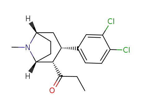 2β-(1-propanoyl)-3β-(3,4-dichlorophenyl)-8-methyl-8-azabicyclo[3.2.1]octane