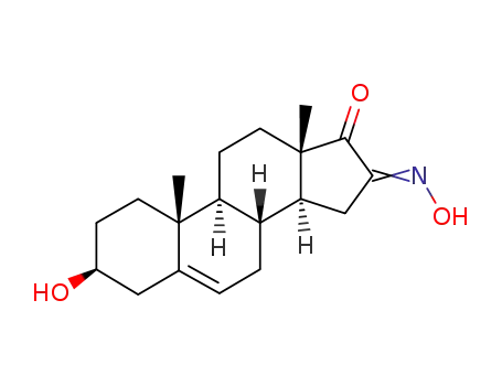 Molecular Structure of 19321-67-6 (3β-hydroxy-16-hydroxyiminoandrost-5-en-17-one)