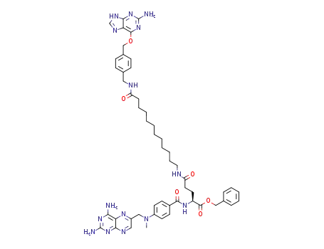 4-{11-[4-(2-amino-9<i>H</i>-purin-6-yloxymethyl)-benzylcarbamoyl]-undecylcarbamoyl}-2-{4-[(2,4-diamino-pteridin-6-ylmethyl)-methyl-amino]-benzoylamino}-butyric acid benzyl ester