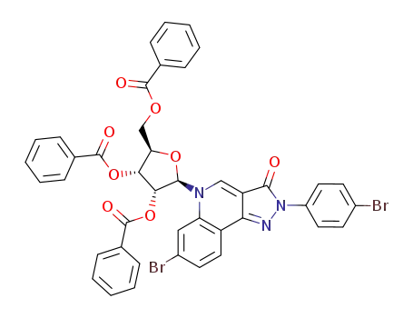 7-bromo-2-(4-bromophenyl)-5-(2,3,5-tri-O-benzoyl-β-D-ribofuranosyl)-2H-pyrazolo[4,3-c]quinolin-3(5H)-one