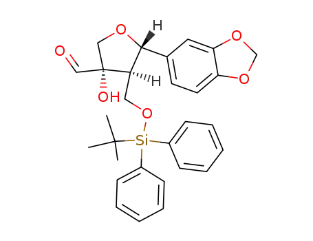 (3S,4R,5S)-5-Benzo[1,3]dioxol-5-yl-4-(tert-butyl-diphenyl-silanyloxymethyl)-3-hydroxy-tetrahydro-furan-3-carbaldehyde