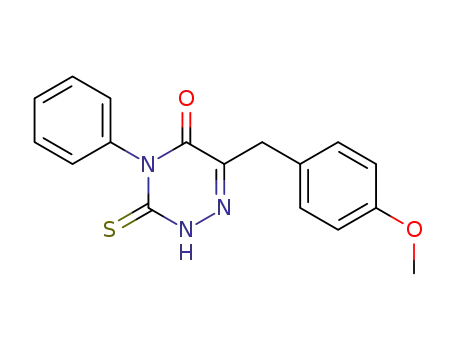 1,2,4-Triazin-5(2H)-one,
3,4-dihydro-6-[(4-methoxyphenyl)methyl]-4-phenyl-3-thioxo-