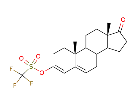 Molecular Structure of 95667-41-7 (Trifluoro-methanesulfonic acid 10,13-dimethyl-17-oxo-2,7,8,9,10,11,12,13,14,15,16,17-dodecahydro-1H-cyclopenta[a]phenanthren-3-yl ester)