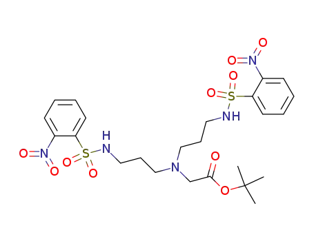 Molecular Structure of 827030-01-3 (Glycine, N,N-bis[3-[[(2-nitrophenyl)sulfonyl]amino]propyl]-,
1,1-dimethylethyl ester)