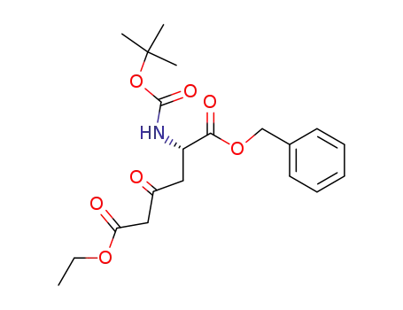 Molecular Structure of 250291-82-8 (Hexanedioic acid, 2-[[(1,1-dimethylethoxy)carbonyl]amino]-4-oxo-,
6-ethyl 1-(phenylmethyl) ester, (2S)-)