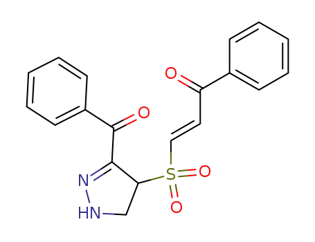 Molecular Structure of 648891-54-7 (2-Propen-1-one,
3-[(3-benzoyl-4,5-dihydro-1H-pyrazol-4-yl)sulfonyl]-1-phenyl-, (2E)-)