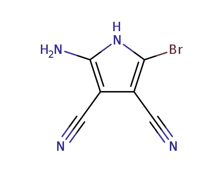 Molecular Structure of 98130-58-6 (1H-Pyrrole-3,4-dicarbonitrile, 2-amino-5-bromo-)