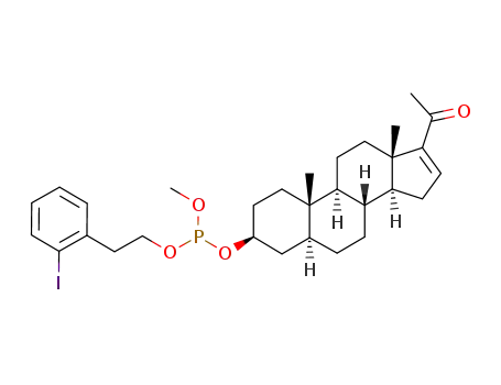 Molecular Structure of 794521-48-5 (20-keto-16-dehydro-5α-pregnan-3-β-yl 2-(2-iodophenyl)ethyl methyl phosphite)