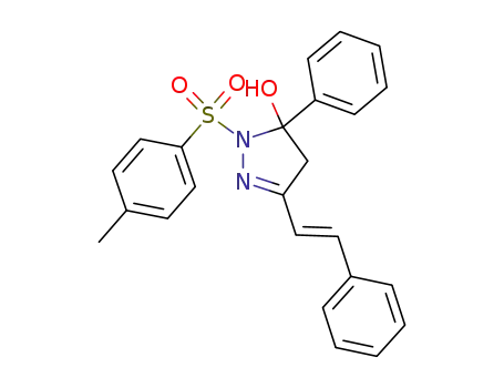 3-phenyl-5-styryl-2-(toluene-4-sulfonyl)-3,4-dihydro-2<i>H</i>-pyrazol-3-ol