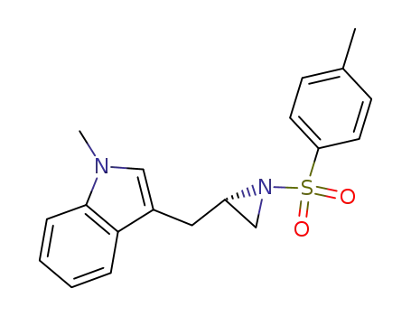 Molecular Structure of 860438-73-9 (1-methyl-3-[(2S)-1-(toluene-4-sulfonyl)aziridin-2-ylmethyl]-1H-indole)