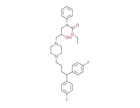 Carbamic acid, (3-(4-(4,4-bis(4-fluorophenyl)butyl)-1-piperazinyl)-2-hydroxypropyl)phenyl-, ethyl ester