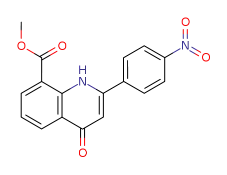 Molecular Structure of 651311-54-5 (8-Quinolinecarboxylic acid, 1,4-dihydro-2-(4-nitrophenyl)-4-oxo-, methyl
ester)