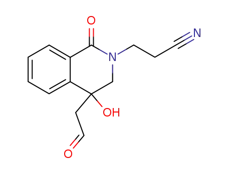 Molecular Structure of 557077-66-4 (3,4-dihydro-4-hydroxy-1-oxo-4-(2-oxoethyl)isoquinoline-2(1H)-propanenitrile)