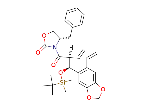 (S)-4-Benzyl-3-{(S)-2-[(S)-(tert-butyl-dimethyl-silanyloxy)-(6-vinyl-benzo[1,3]dioxol-5-yl)-methyl]-but-3-enoyl}-oxazolidin-2-one