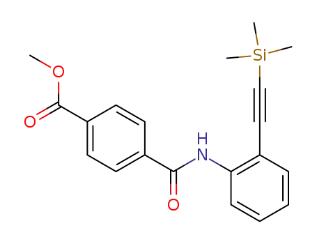 Molecular Structure of 685110-62-7 (Benzoic acid, 4-[[[2-[(trimethylsilyl)ethynyl]phenyl]amino]carbonyl]-,
methyl ester)