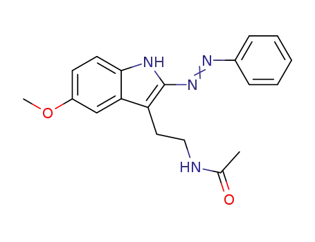 Molecular Structure of 639784-95-5 (Acetamide, N-[2-[5-methoxy-2-(phenylazo)-1H-indol-3-yl]ethyl]-)