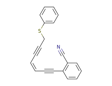 Molecular Structure of 702706-74-9 (2-[7-(phenylthio)-3(Z)-heptene-1,5-diynyl]benzonitrile)