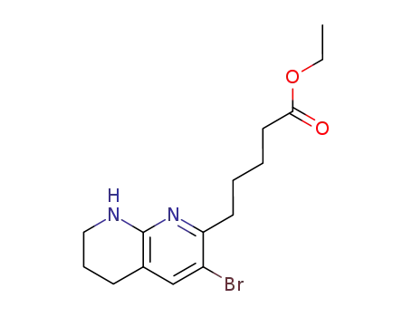 Molecular Structure of 678986-17-9 (1,8-Naphthyridine-2-pentanoic acid, 3-bromo-1,5,6,7-tetrahydro-, ethyl
ester)