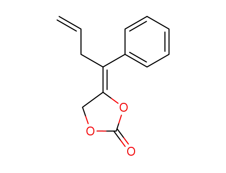 Molecular Structure of 105638-72-0 (1,3-Dioxolan-2-one, 4-(1-phenyl-3-butenylidene)-, (Z)-)