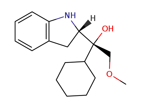 Molecular Structure of 849480-05-3 ((1R)-1-cyclohexyl-1-[(2S)-2,3-dihydro-1H-indol-2-yl]-2-methoxyethanol)