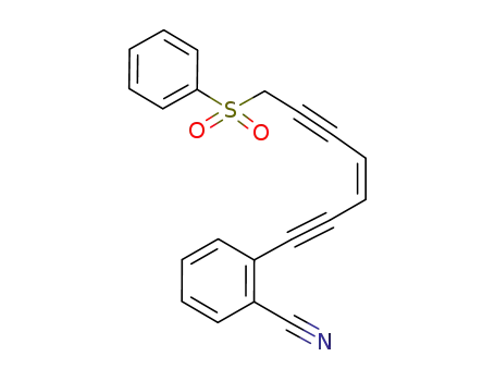 Molecular Structure of 702706-55-6 (2-[7-(phenylsulfonyl)-3(Z)-heptene-1,5-diynyl]benzonitrile)