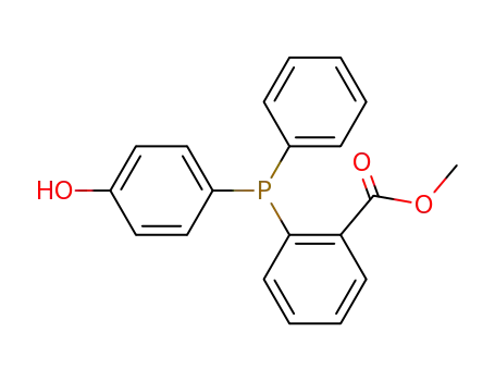 Molecular Structure of 848492-23-9 (Benzoic acid, 2-[(4-hydroxyphenyl)phenylphosphino]-, methyl ester)