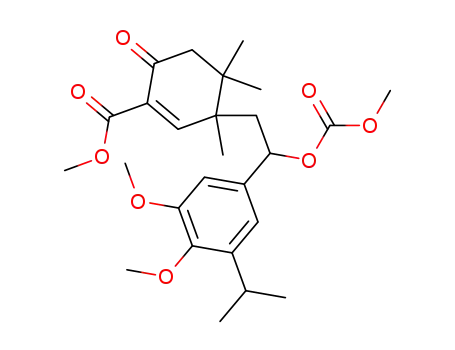 3-[2-(3-isopropyl-4,5-dimethoxy-phenyl)-2-methoxycarbonyloxy-ethyl]-3,4,4-trimethyl-6-oxo-cyclohex-1-enecarboxylic acid methyl ester