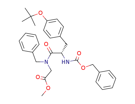 {benzyl-[2-benzyloxycarbonylamino-3-(4-<i>tert</i>-butoxy-phenyl)-propionyl]-amino}-acetic acid methyl ester