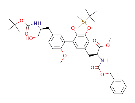 2-benzyloxycarbonylamino-3-[5'-(2-<i>tert</i>-butoxycarbonylamino-3-hydroxy-propyl)-5-(<i>tert</i>-butyl-dimethyl-silanyloxy)-6,2'-dimethoxy-biphenyl-3-yl]-propionic acid methyl ester
