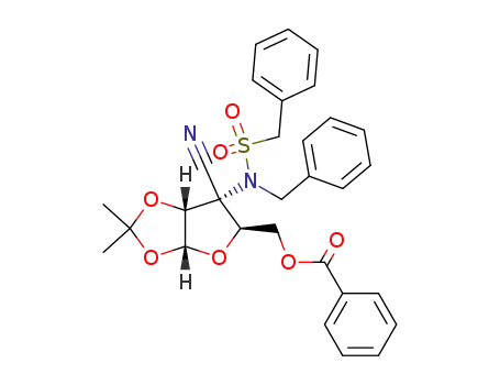 3-amino-3-N-benzyl-5-O-benzoyl-3-C-cyano-3-deoxy-1,2-O-isopropylidene-3-N-phenylmethanesulfonyl-α-D-ribofuranose