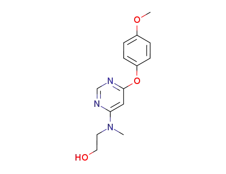 Molecular Structure of 607723-69-3 (2-[6-(4-METHOXYPHENOXY)PYRIMIDIN-4-YL]METHYLAMINOETHANOL)