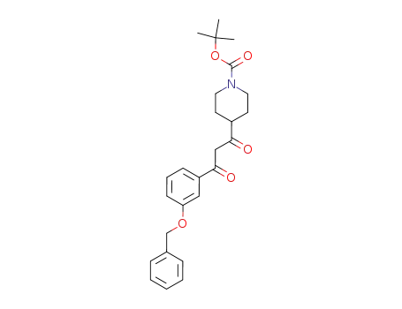 Molecular Structure of 799279-19-9 (1-Piperidinecarboxylic acid,
4-[1,3-dioxo-3-[3-(phenylmethoxy)phenyl]propyl]-, 1,1-dimethylethyl
ester)