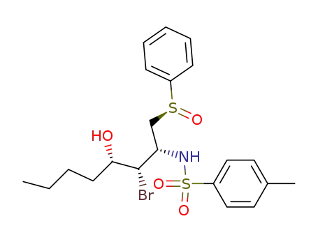 Benzenesulfonamide,
N-[(1S,2S,3S)-2-bromo-3-hydroxy-1-[[(S)-phenylsulfinyl]methyl]heptyl]-4
-methyl-