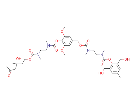 [2-({4-[({2-[(2,6-bis-hydroxymethyl-4-methyl-phenoxycarbonyl)-methyl-amino]-ethyl}-methyl-carbamoyloxy)-methyl]-2,6-dimethoxy-phenoxycarbonyl}-methyl-amino)-ethyl]-methyl-carbamic acid 3-hydroxy-3-methyl-5-oxo-hexyl ester