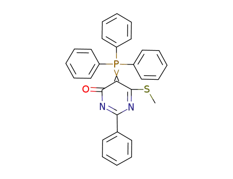 4(5H)-Pyrimidinone,
6-(methylthio)-2-phenyl-5-(triphenylphosphoranylidene)-