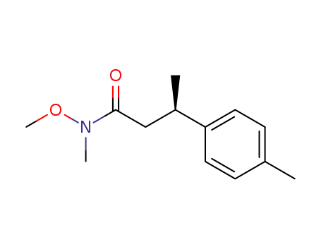 Molecular Structure of 848674-84-0 ((R)-N-methyl-N-methoxy-3-(4-methylphenyl)butanamide)