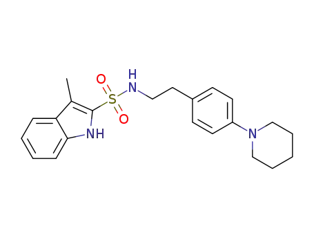 Molecular Structure of 1402687-67-5 (3-methyl-N-(4-(piperidin-1-yl)phenethyl)-1H-indole-2-sulfonamide)