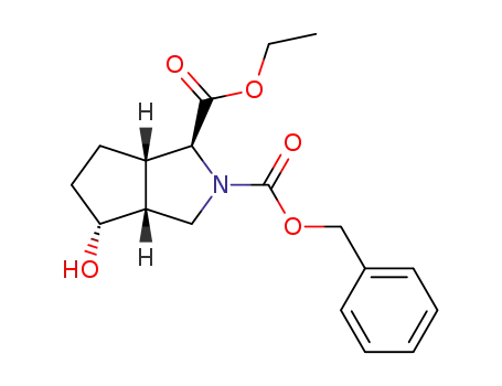 Molecular Structure of 667468-11-3 ((1S,3aR,4R,6aS)-4-Hydroxy-hexahydro-cyclopenta[c]pyrrole-1,2-dicarboxylic acid 2-benzyl ester 1-ethyl ester)