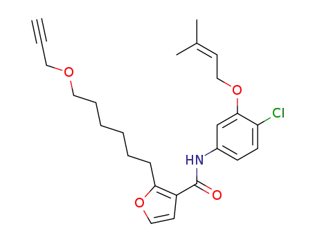 2-(6-prop-2-ynyloxy-hexyl)-furan-3-carboxylic acid [4-chloro-3-(3-methyl-but-2-enyloxy)-phenyl]-amide