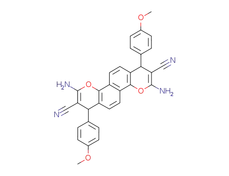 Molecular Structure of 128405-15-2 (3,9-Diamino-1,7-bis-(4-methoxy-phenyl)-1,7-dihydro-4,10-dioxa-chrysene-2,8-dicarbonitrile)