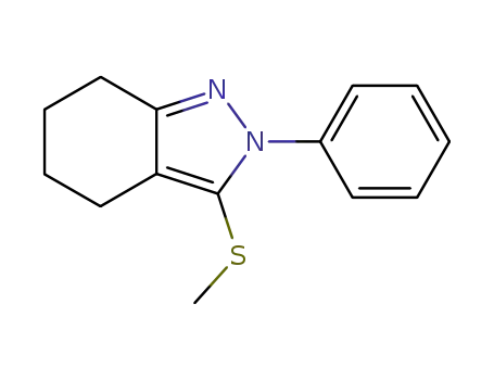 Molecular Structure of 871110-07-5 (3-METHYLTHIO-2-PHENYL-4,5,6,7-TETRAHYDRO-2H-INDAZOLE)