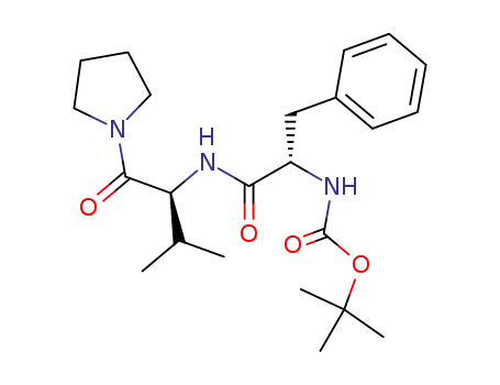 Molecular Structure of 863555-44-6 (Pyrrolidine, 1-[N-[(1,1-dimethylethoxy)carbonyl]-L-phenylalanyl-L-valyl]-)